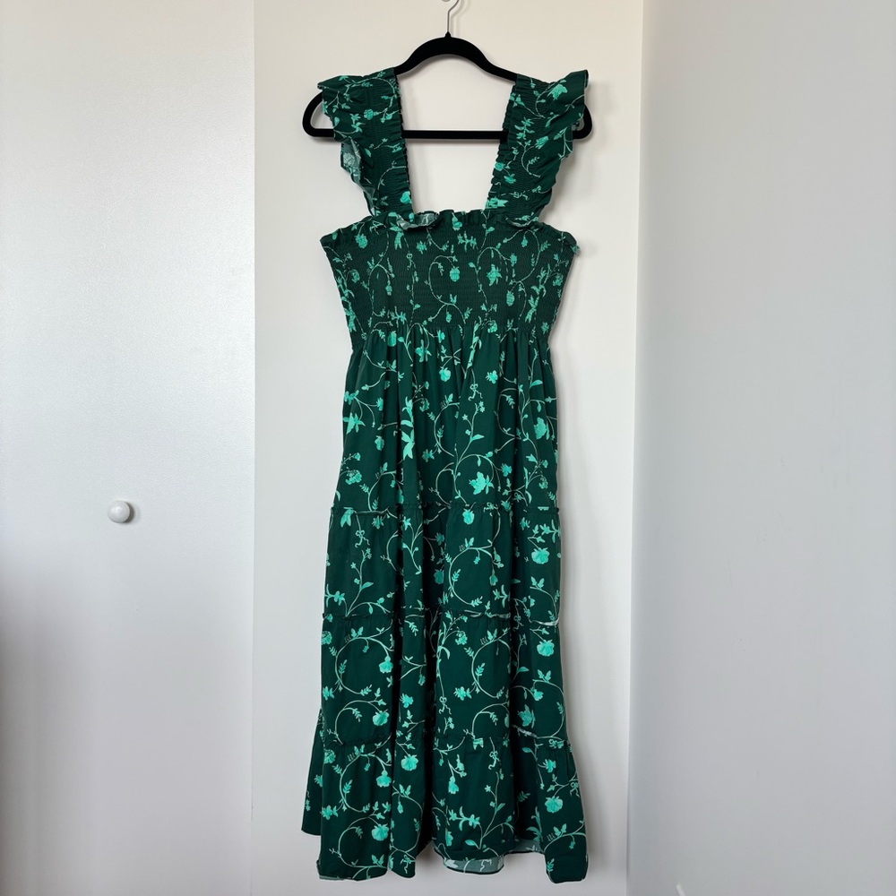 Hill House Green Floral Midi Dress - Picture 4 of 8